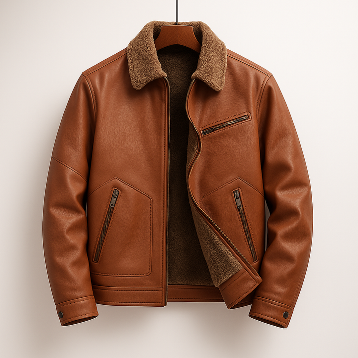 Jasper Fleece Leather Jacket