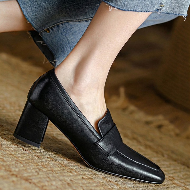 Nora Genuine Leather Heels