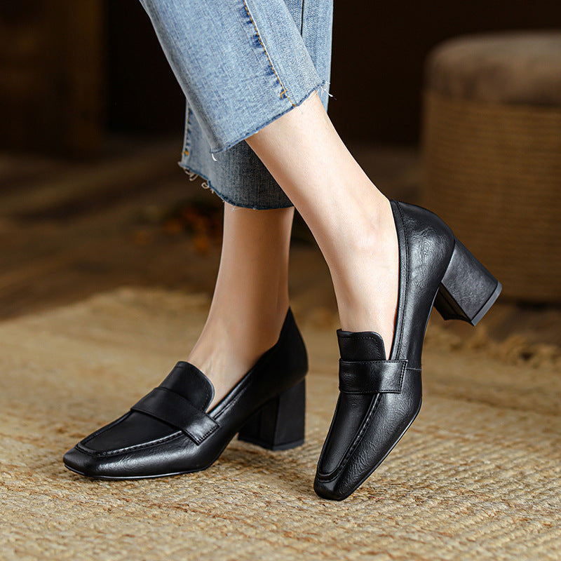 Nora Genuine Leather Heels