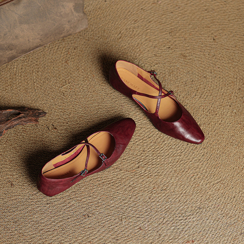 Odessa Genuine Leather Flats