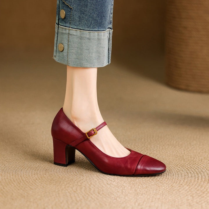 Estelle Genuine Leather Heels