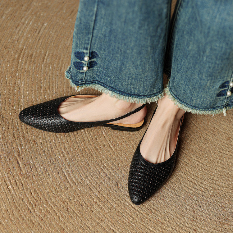 Mirale Genuine Leather Slingbacks