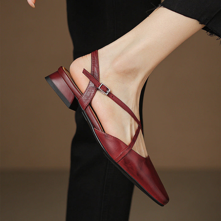 Saline Genuine Leather Flats