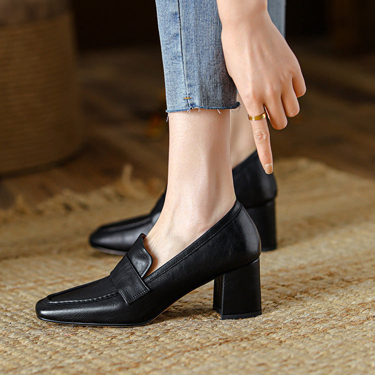 Nora Genuine Leather Heels