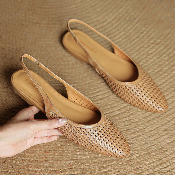 Mirale Genuine Leather Slingbacks