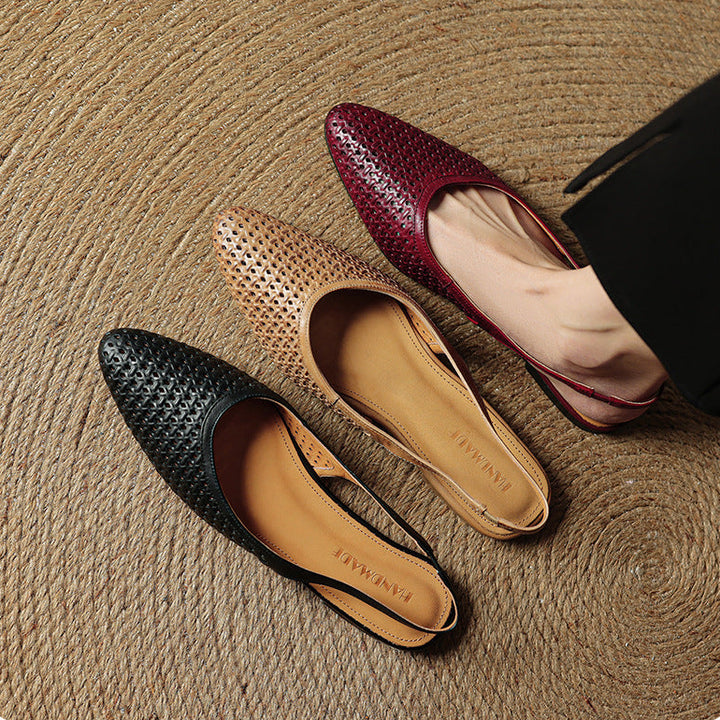 Mirale Genuine Leather Slingbacks