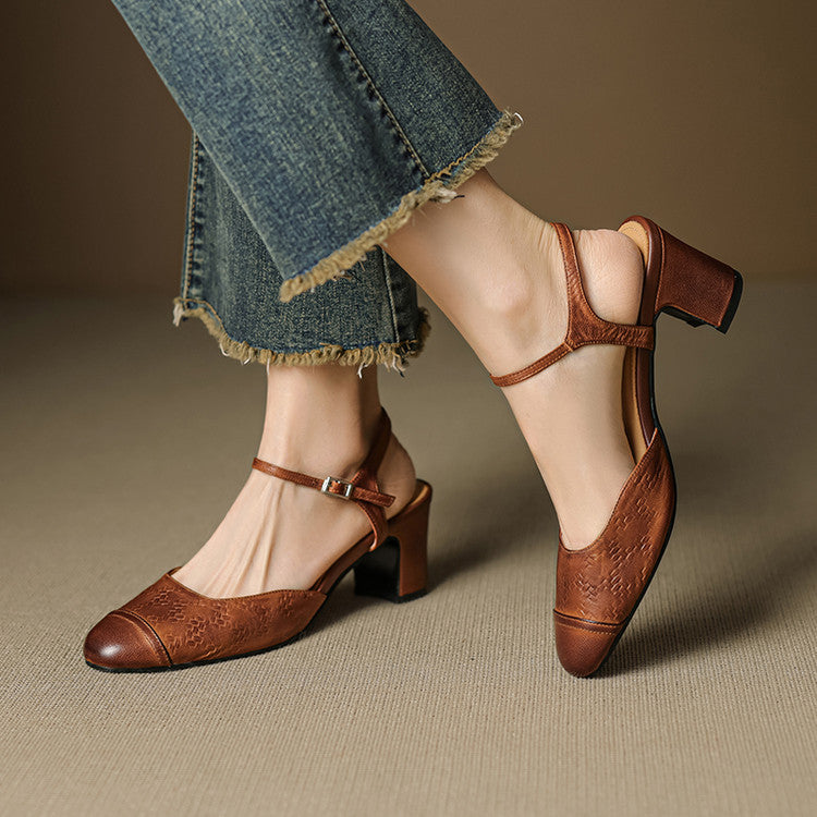 Savira Genuine Leather Heels