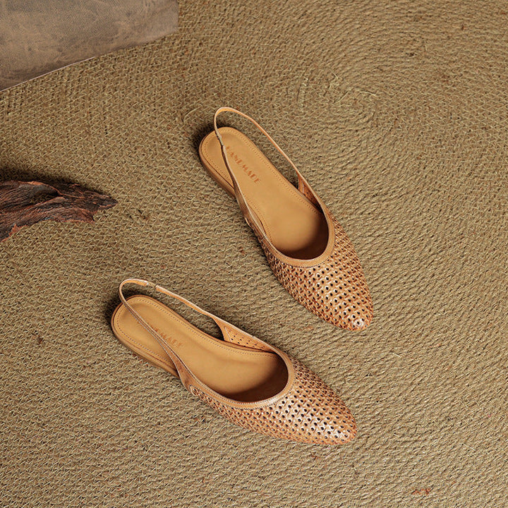 Mirale Genuine Leather Slingbacks