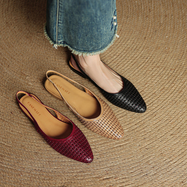 Mirale Genuine Leather Slingbacks