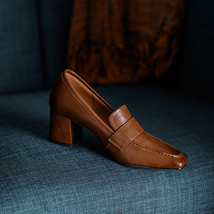 Nora Genuine Leather Heels