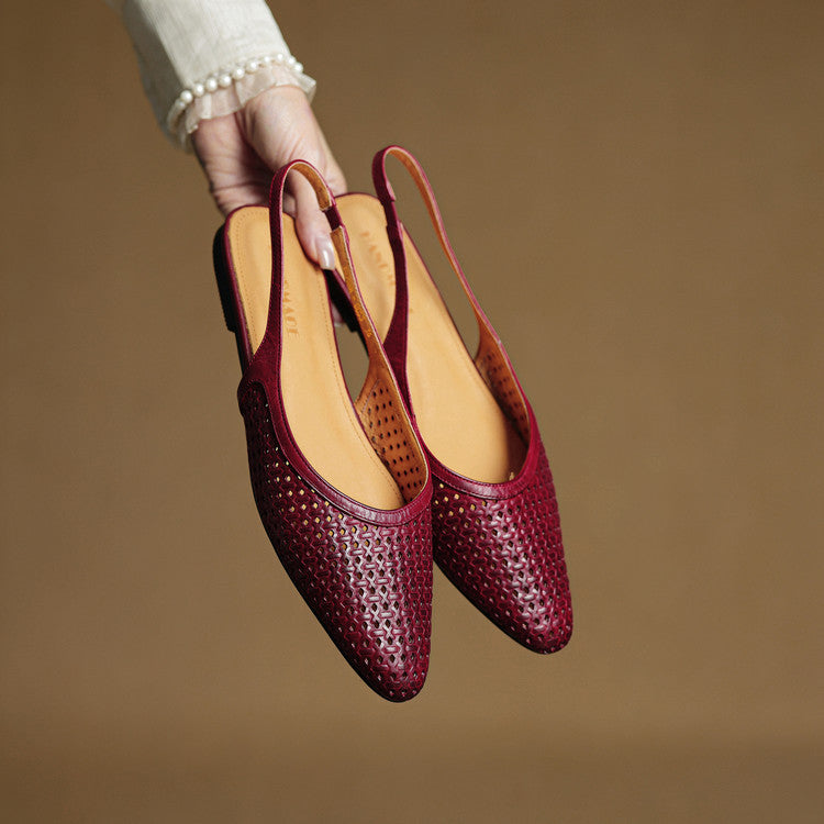 Mirale Genuine Leather Slingbacks