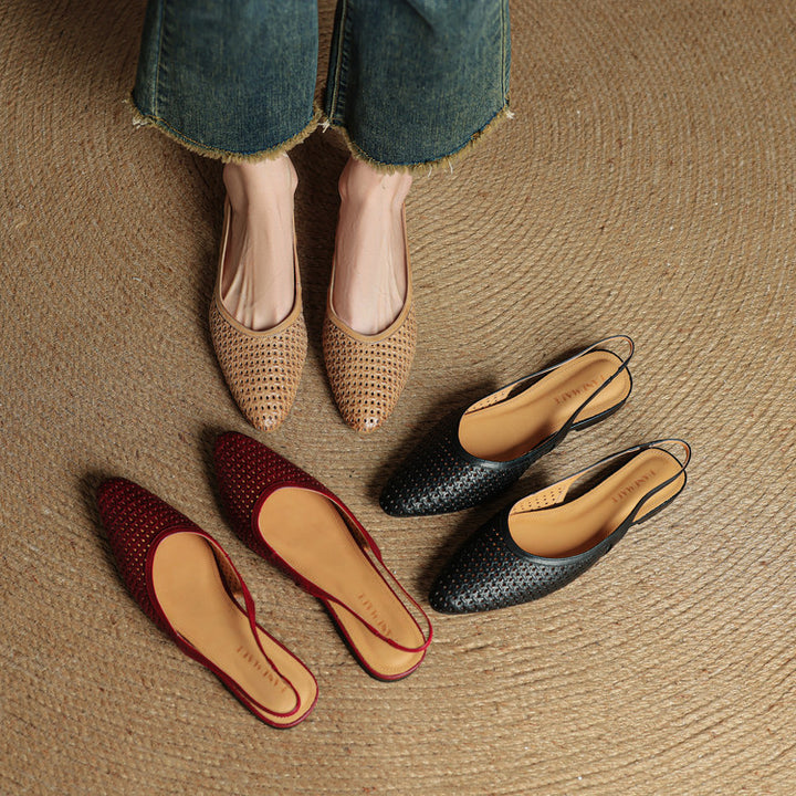 Mirale Genuine Leather Slingbacks