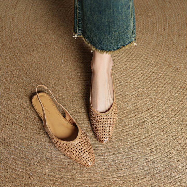 Mirale Genuine Leather Slingbacks