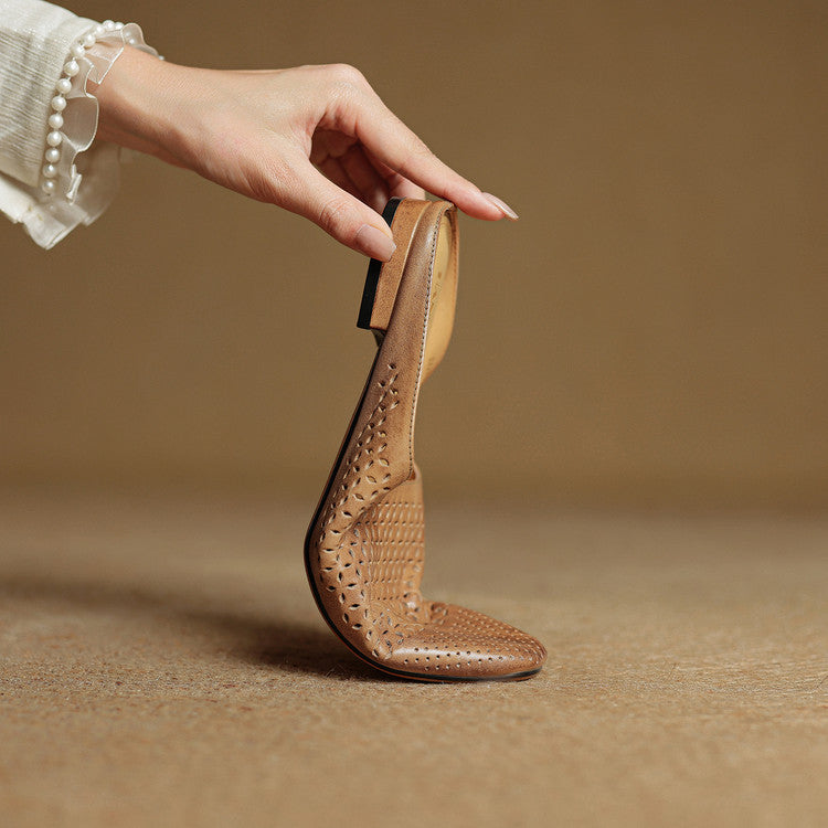 Delia Genuine Leather Mules