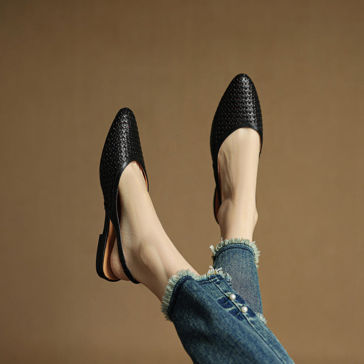 Mirale Genuine Leather Slingbacks