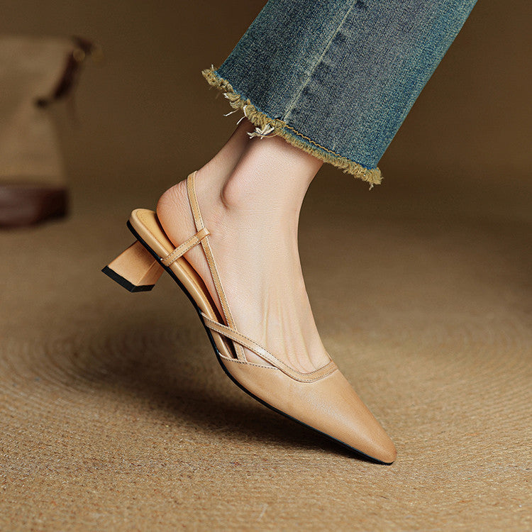 Tessia Genuine Leather Heels