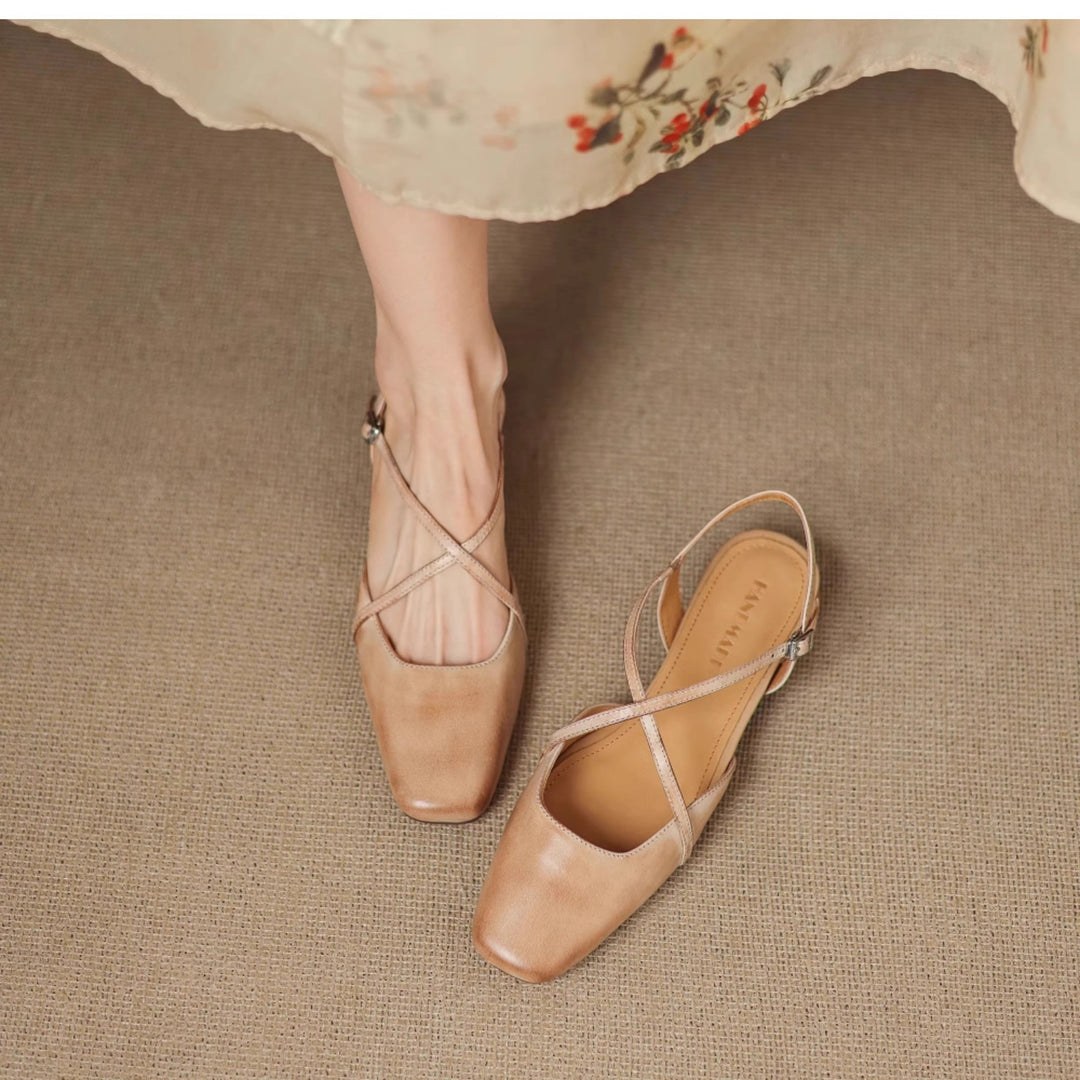Saline Genuine Leather Flats