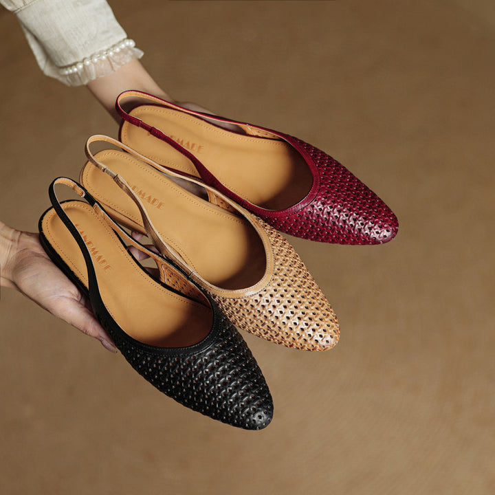 Mirale Genuine Leather Slingbacks