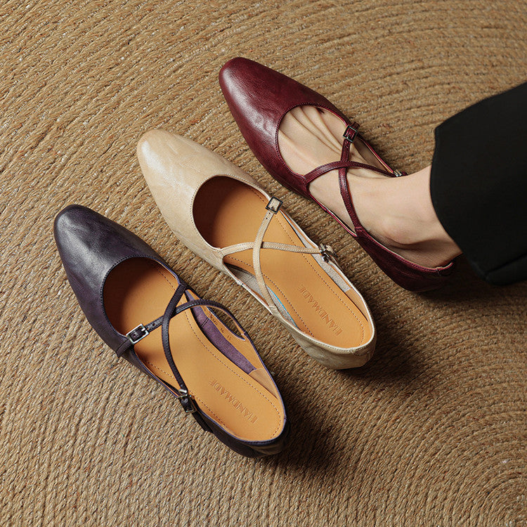 Odessa Genuine Leather Flats