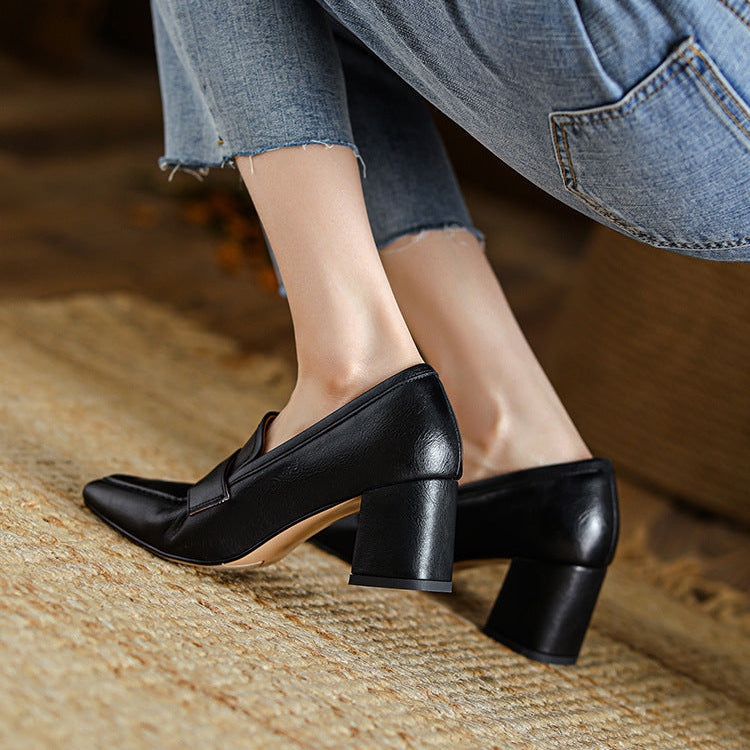 Nora Genuine Leather Heels