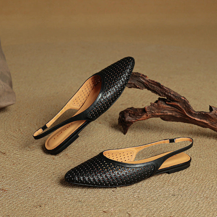 Mirale Genuine Leather Slingbacks