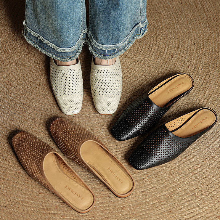 Delia Genuine Leather Mules