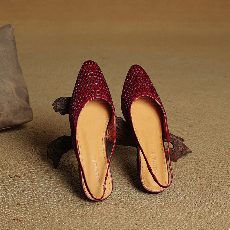 Mirale Genuine Leather Slingbacks