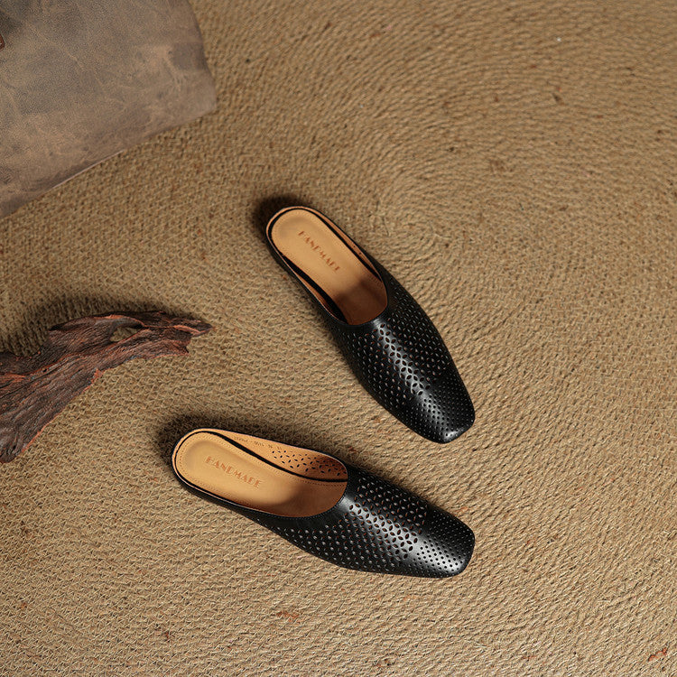 Delia Genuine Leather Mules