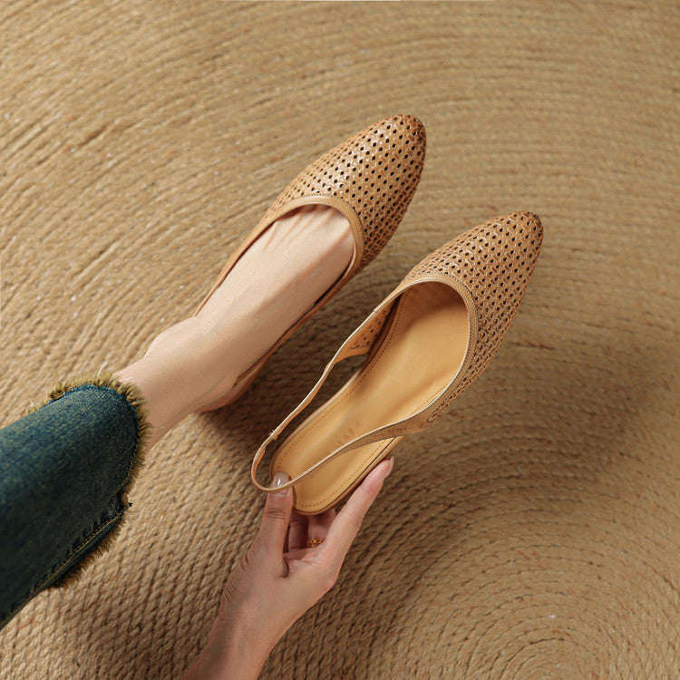 Mirale Genuine Leather Slingbacks