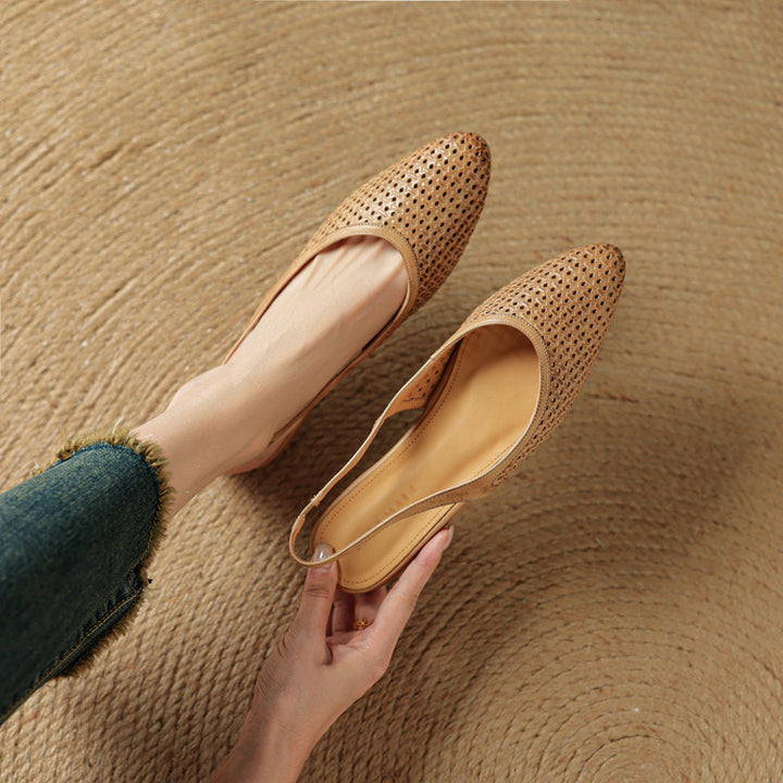 Mirale Genuine Leather Slingbacks