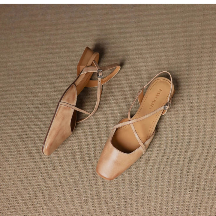 Saline Genuine Leather Flats