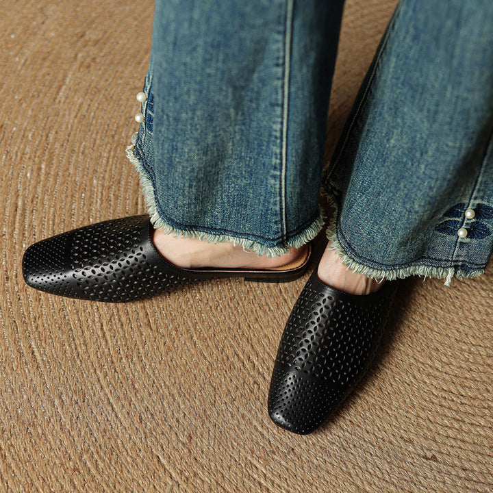 Delia Genuine Leather Mules