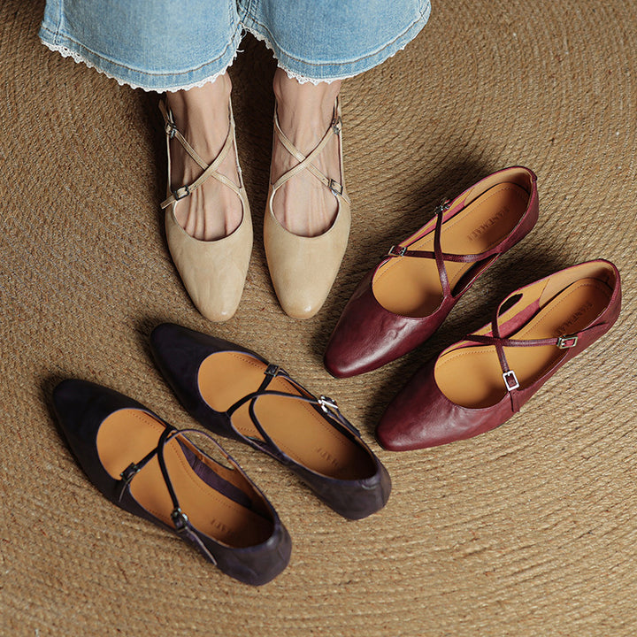 Odessa Genuine Leather Flats