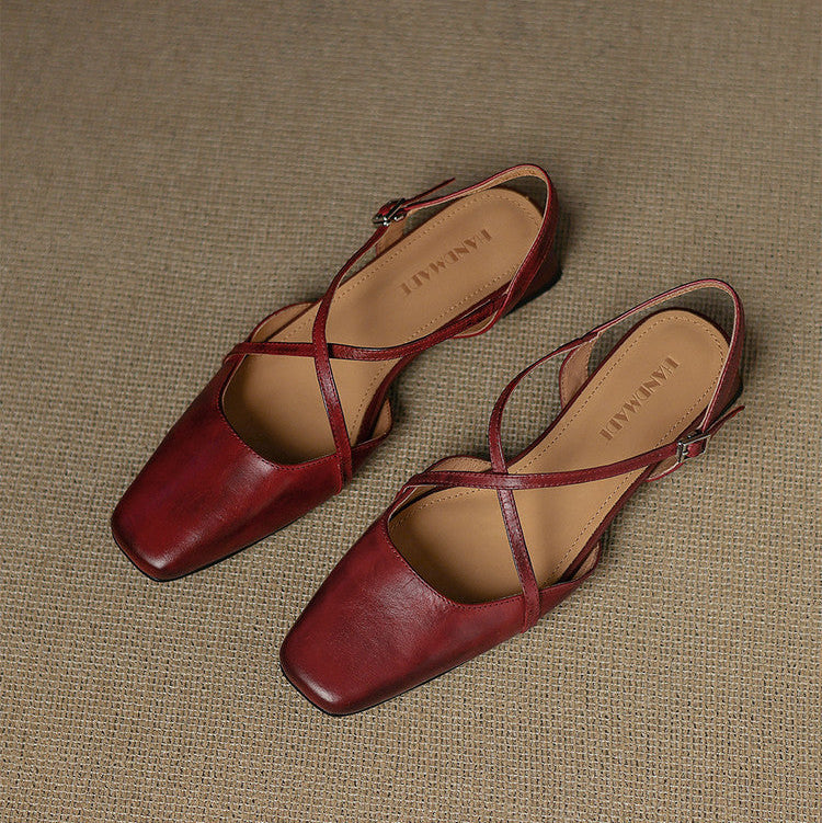 Saline Genuine Leather Flats