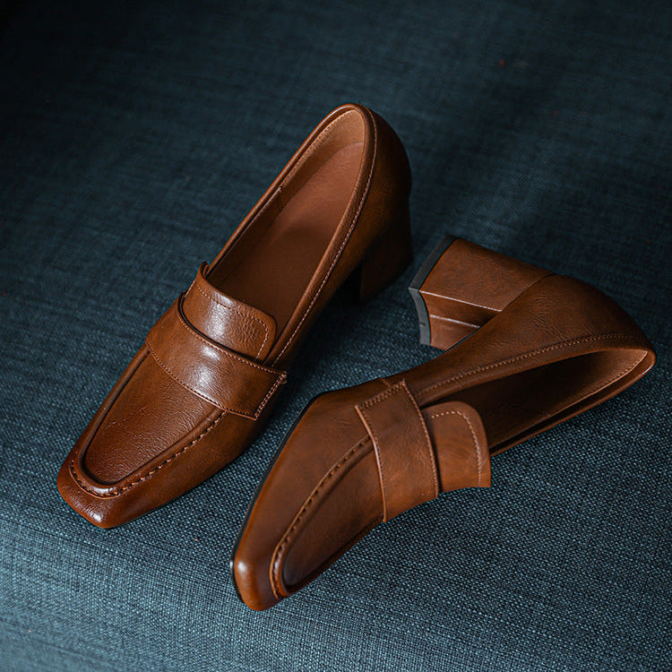 Nora Genuine Leather Heels