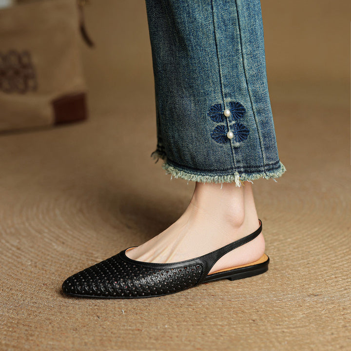 Mirale Genuine Leather Slingbacks
