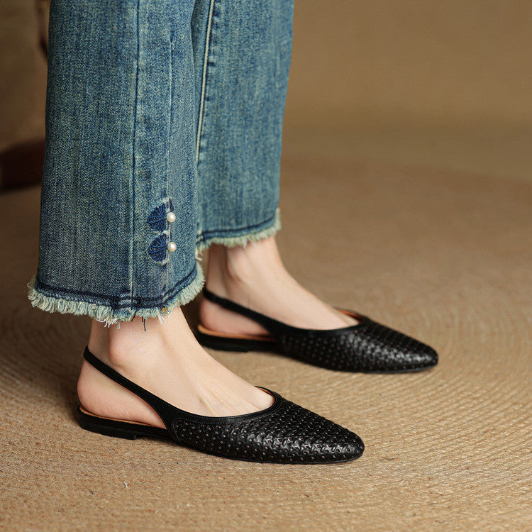 Mirale Genuine Leather Slingbacks