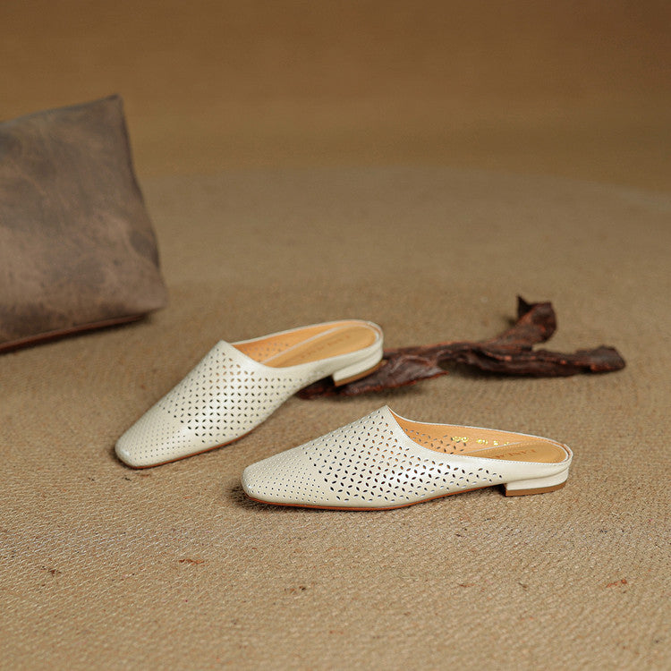 Delia Genuine Leather Mules