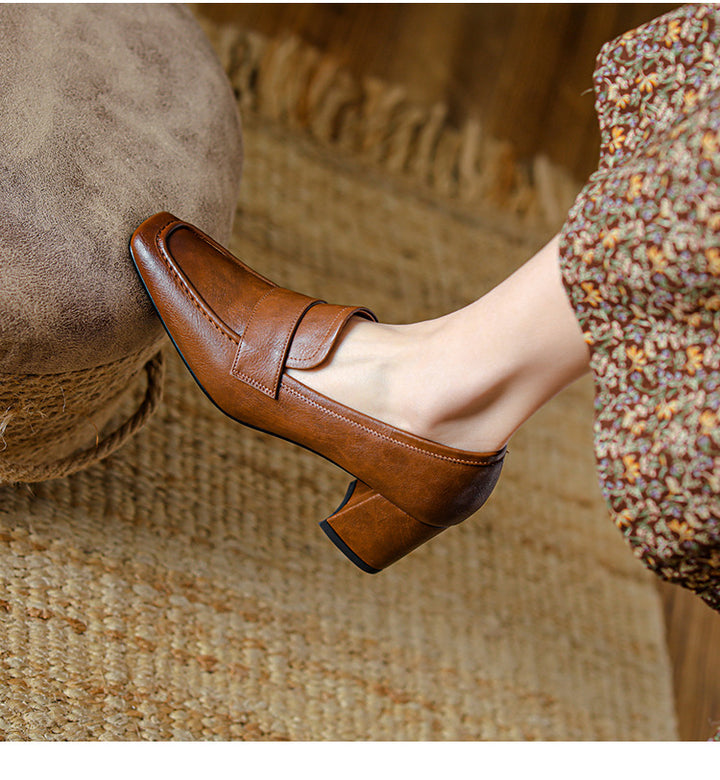 Nora Genuine Leather Heels